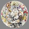 50pcs Retro Mechanical Clock Art Stickers: Creative Waterproof Decor for Suitcases and Diaries