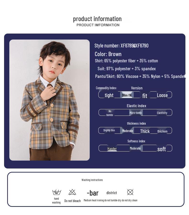 Children's British Academy Style Plaid School Uniform Set - Spring & Autumn
