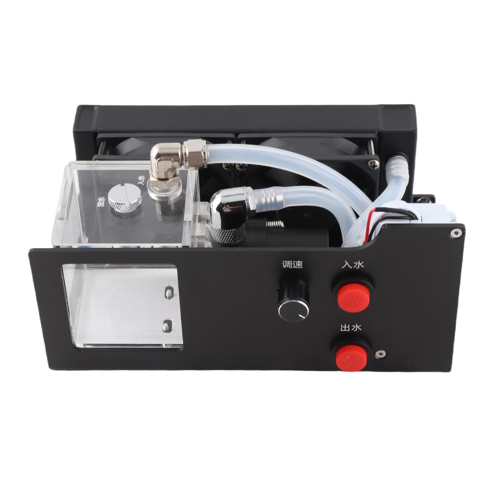 Водоблок для видеокарты Радиатор водяного охлаждения видеокарты Двойной вентилятор Компьютерный радиатор водяного охлаждения с кнопкой управления чёрный