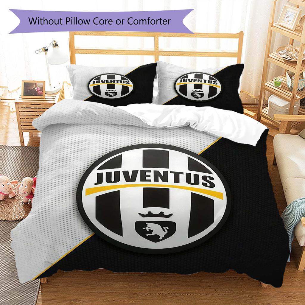 Set Copripiumino Trapuntato Juve Federa Federe Decorazione Casa Regalo di Compleanno (1 * copripiumino + 2 * federa, senza nucleo)