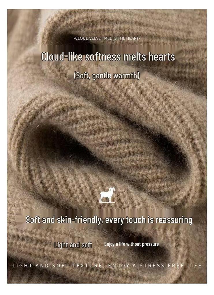 Women's Thick Wool Turtleneck Sweater - Cozy & Warm Cashmere Knit for Autumn/Winter