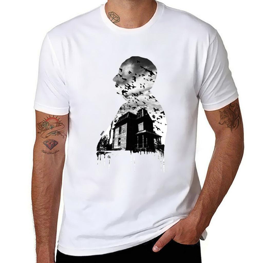 Alfred Hitchcock Collage White Tshirt Outdoor Sports Lightweight Tee