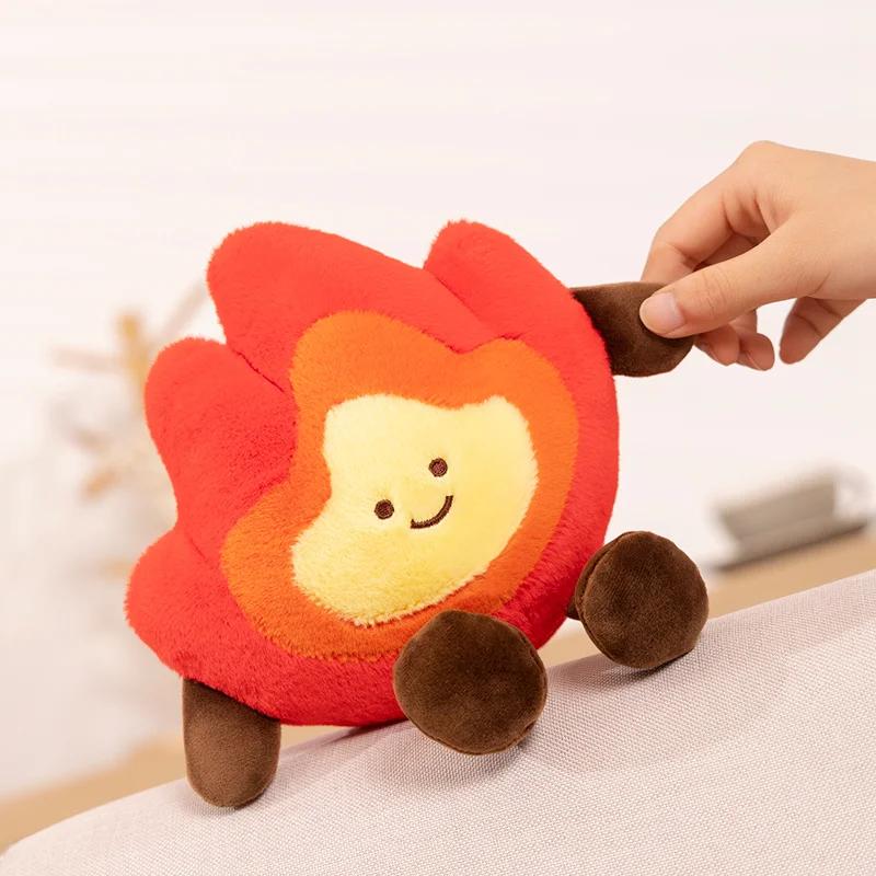 Simulation Bonfire Plush Toy Soft Stuffed Cartoon Fire Doll Creative Pillow Back Cushion Room Decor Christmas Gifts