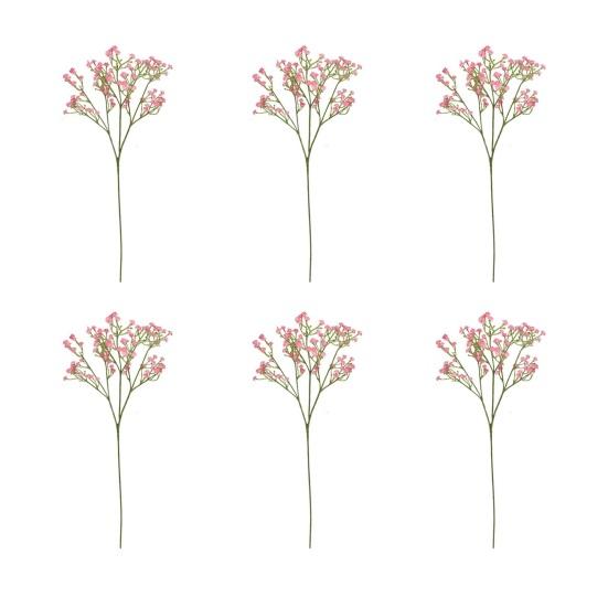 6Pcs 42CM Artificial Babysbreath 3 Fork Realistic Fake Flower Home