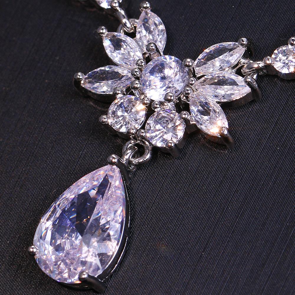 Emmaya Fashion Statement Wedding Party Classical Waterdrop Shape Delicate Jewelry Set for Women&Girls Fascinating  Fancy Gift