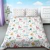 Duvet Cover 3pcs Cartoon Cute Color Dinosaur Print Coreless Down Duvet Cover Set, Multi Size Bedding Decoration, soft beautiful
