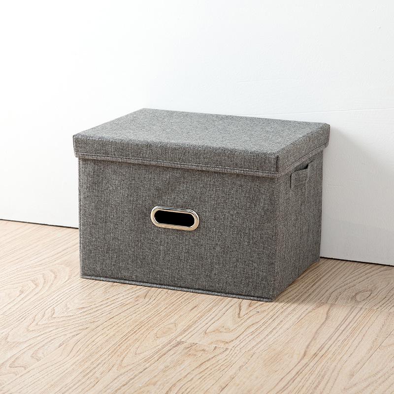 3 размера кубический складной не тканый ящик для хранения игрушек, тканевые контейнеры для хранения с крышкой, органайзер для дома, спальни, шкафа, офиса, детской 32X24X18CM светло-серый