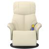 Massage Chair with Footrest Cream Faux Leather