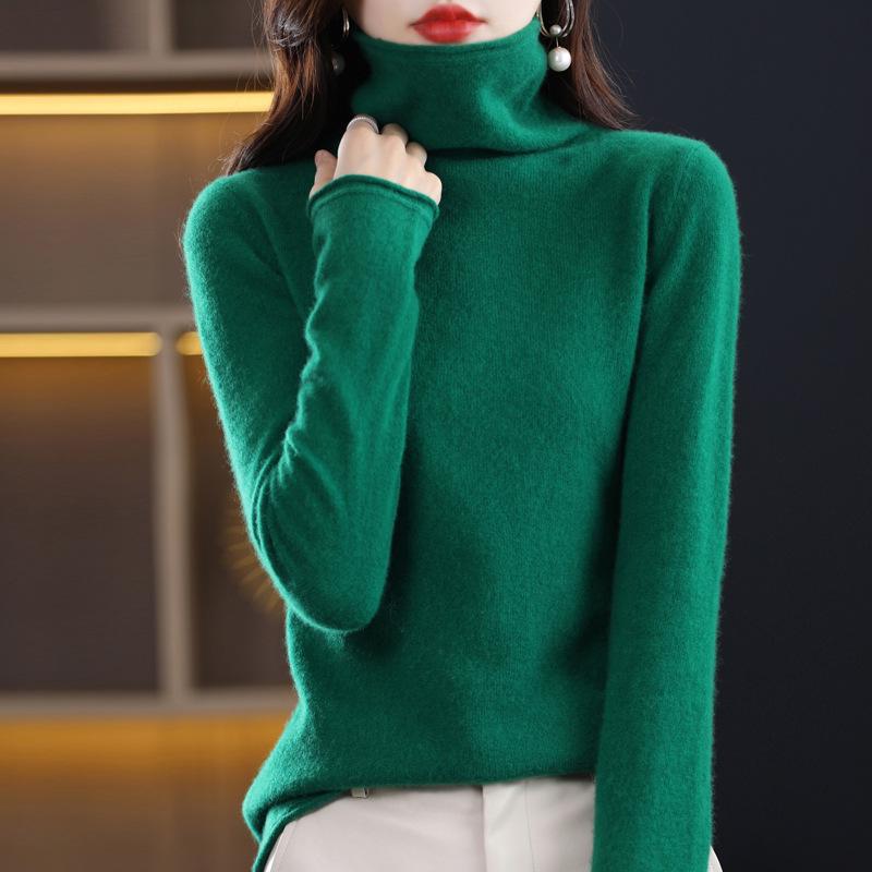 Damen reiner Wollrollkragenpullover - Herbst/Winter Modischer gestrickter Kaschmirpullover