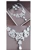 2022 Bridal Rhinestone Necklace & Earrings Set - Korean Wedding Hair & Dress Accessories