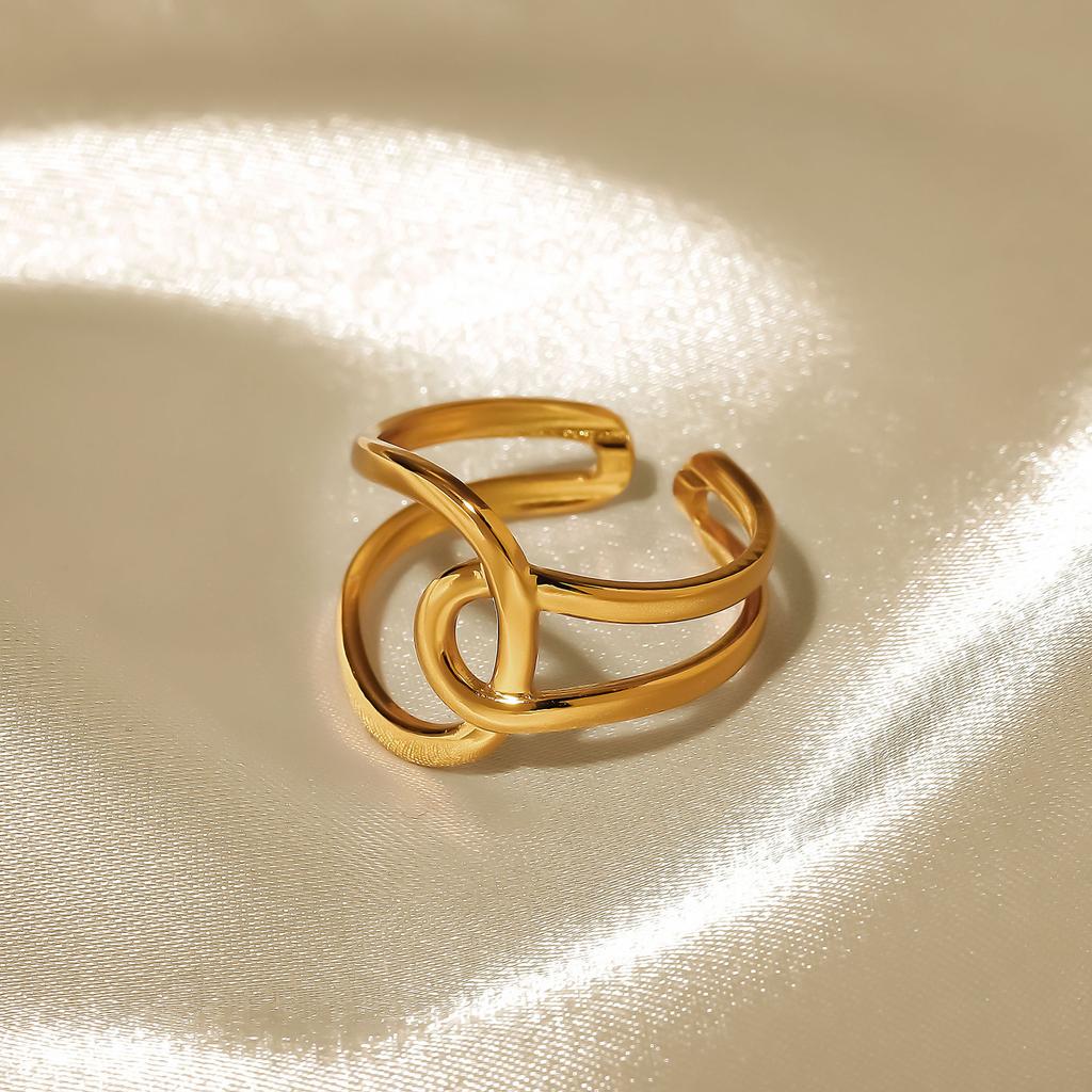 Anello da donna alla moda in 1 pezzo Anello da donna Anello in metallo Anello lucido Anello in metallo Regalo per le vacanze