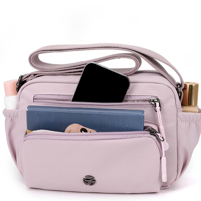 Small Square Bag Women's Water-Repellent Crossbody Bag Shoulder Bag Solid Color Mother Bag