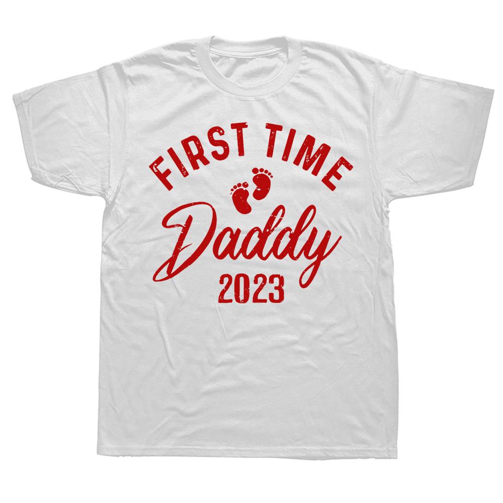 Novelty Promoted To Daddy Est First Time Dad Fathers Day T Shirts Streetwear Short Sleeve Birthday Gifts Summer Tshirt