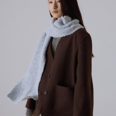 SILN Long Cloud Boucle Knit Muffler (GREY SPECKLE)