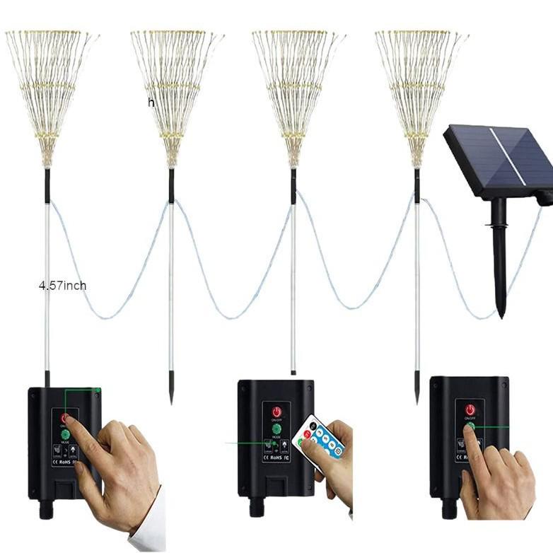 Solar Firework Dandelion Lights: Multi-Color, Eight Modes, Remote Controlled for Courtyard Landscapes