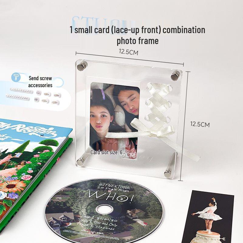 Acrylic 3-inch Photo Frame Display Stand & Album Storage Box