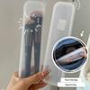 1 Transparent Cosmetic Brush Storage Box, Portable Storage Box, Suitable for Eye Shadow Brush and Eyebrow Pencil