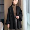Double-Sided Petite Wool Coat - Bathrobe Style, Korean-Inspired, Waist-Slimming for Women