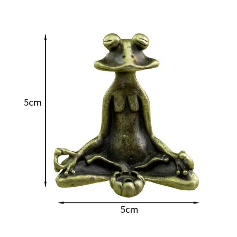 Retro Copperware Incense Socket Zen Frog Ornaments Solid Pure Copper Frog Tea Pet Incense Holder Ornaments