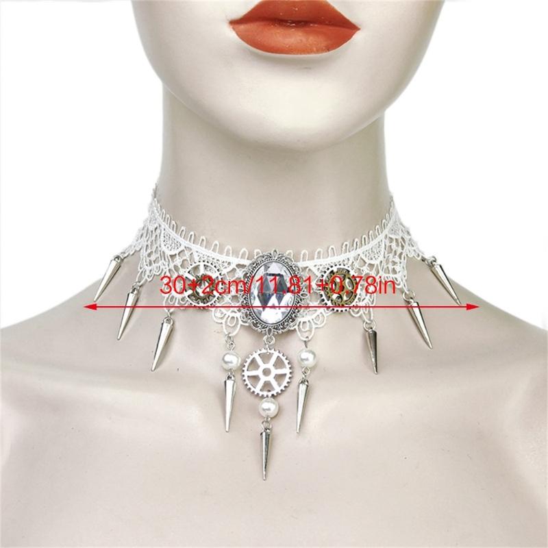 Collar Necklace with Lace and Gears Household Decoration for Wedding Birthday Party Decoration Accessory