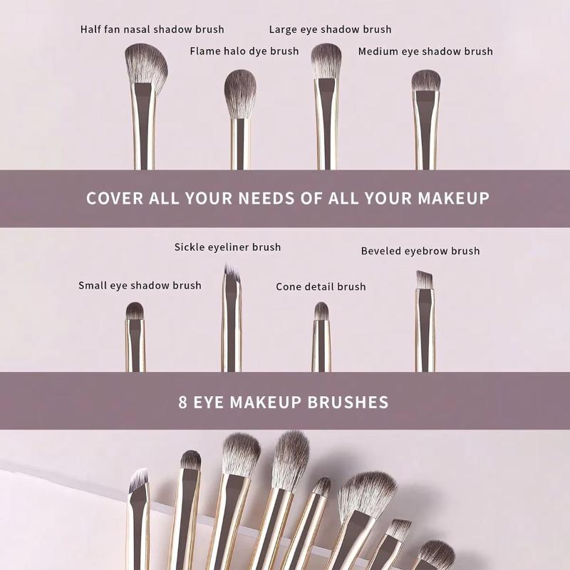 8 Parça Göz Makyaj Fırçası Seti Detaylı Far Fırçası Makyaj Fırçası Ultra Yumuşak Far Eyeliner Makyaj Aleti