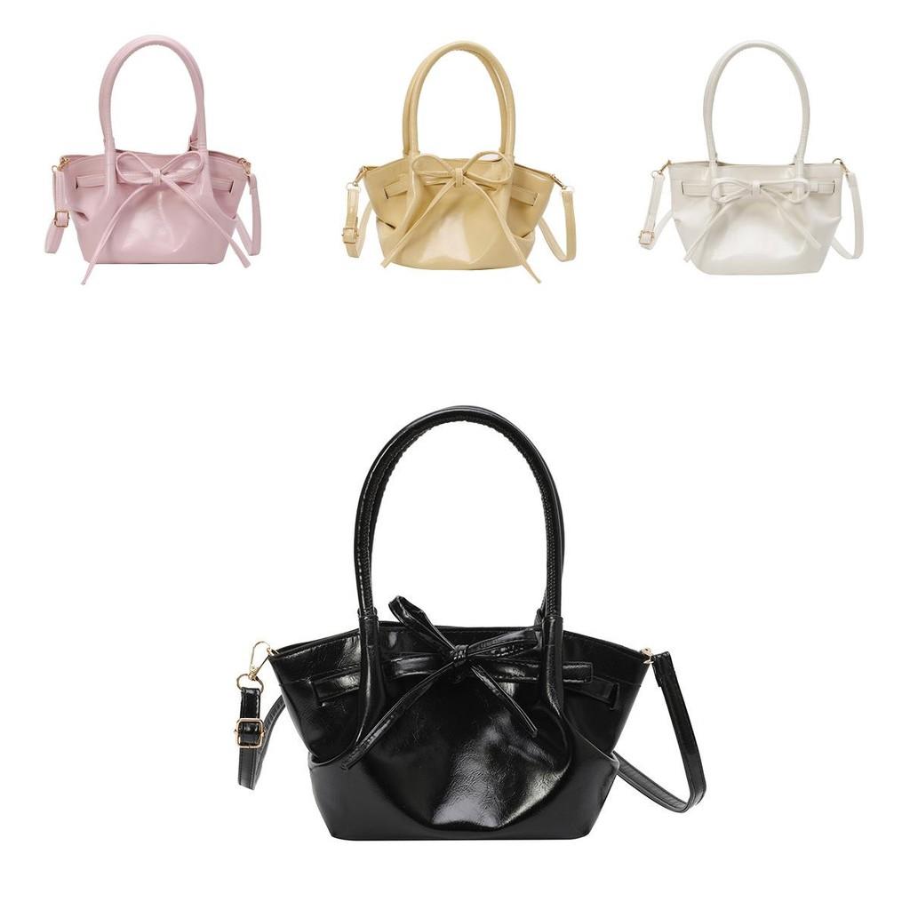 Mini Pu Water Bucket Bag With Bow Knot For Daily Casual Wear