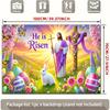 2D Christian Easter Backdrop Jesus Cross Floral & Eggs Party Banner