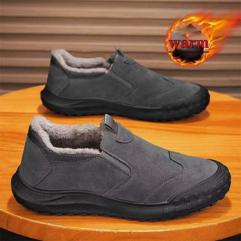 

Осенне-зимние повседневные мужские высокие рабочие ботинки, грязе- и водонепроницаемые ботинки, мужские замшевые ботинки в стиле ретро 44 серый