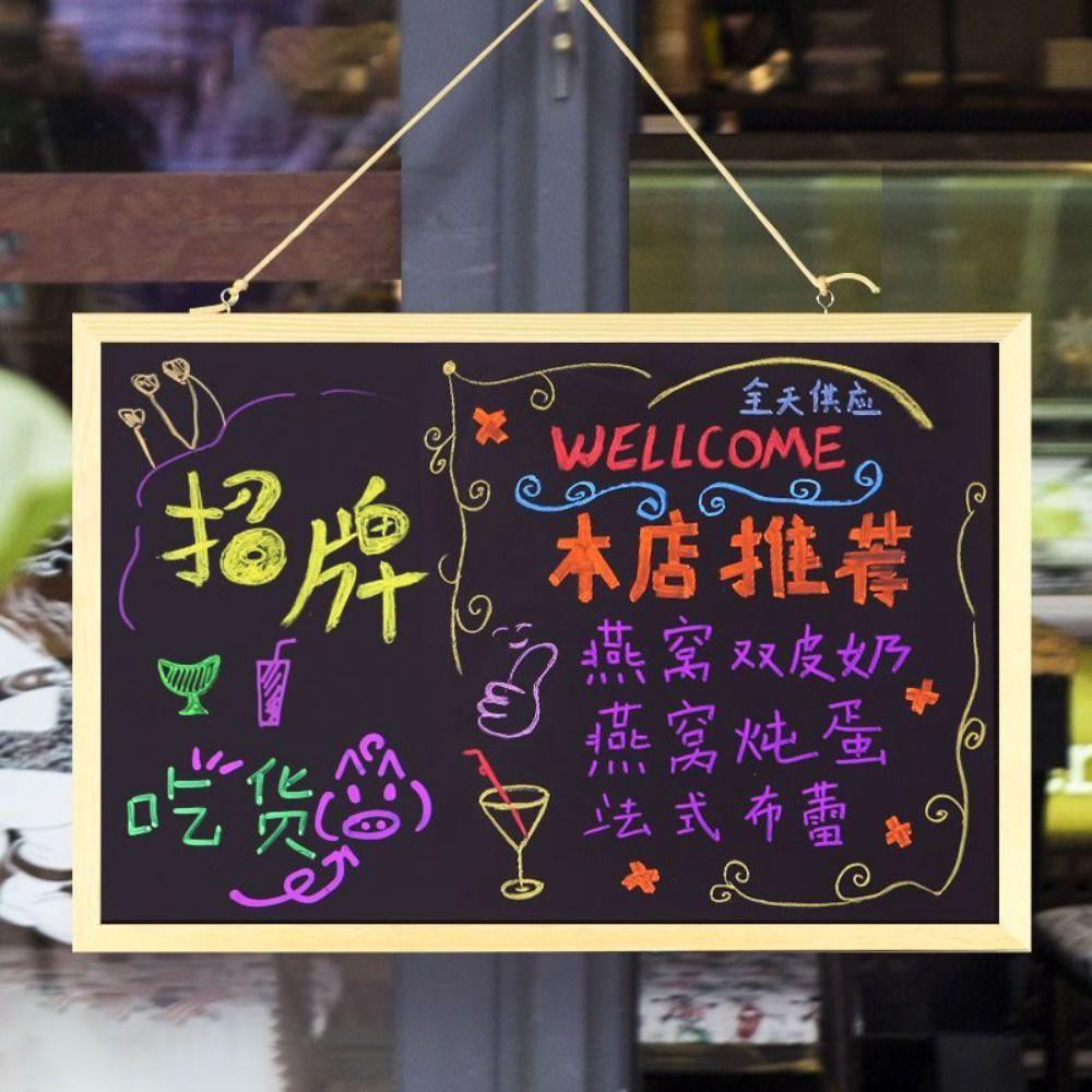 Freestanding Blackboard Wooden Mini Board Activity Sign Drawing Board Tabletop Menu Board
