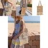 Bohemian Style Solid Color Large Capacity Women Casual Woven Bag With Tassels For Summer Beach Vacation Women