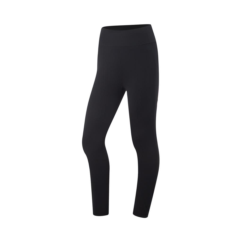Li-Ning Simple Versatile Solid Color Straight Leg Fitness Mid Waist Sports Pants Women Bottoms Black AULV048-3