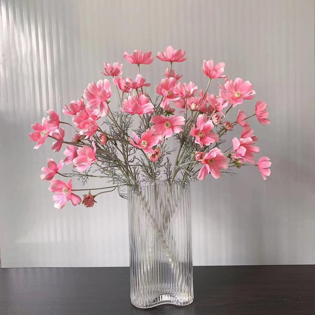 Artificial Gesang Flower Single Branch 4 Fork Queen Cosmos Fake Flower Silk Flower Bouquet Living Room Wedding Home Decoration