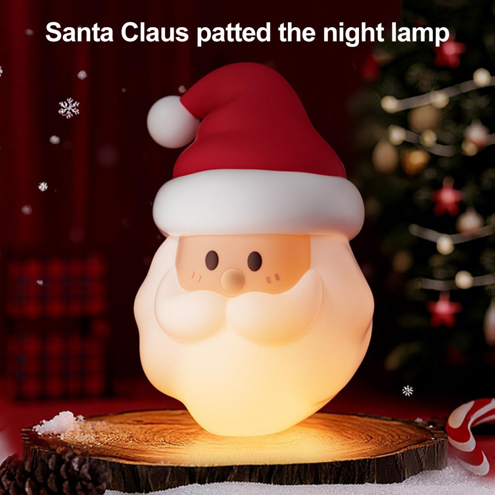 Santa Night Light Magnetic Display Night Light Rechargeable Santa Claus Night Light Silicone Touch for Nursery for Breastfeeding