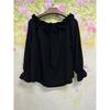 Autumn Sexy One-word Collar Strapless Long-sleeved Chiffon Shirt New Lantern Sleeve Loose Top Women's Clothing