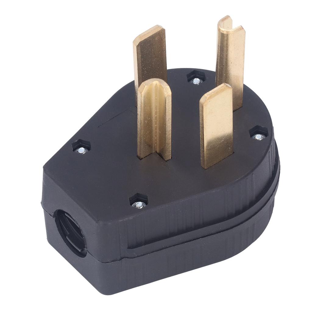 4 Hole Industrial Plug PA66 Plastic Brass Straight Power Plug Connector 30A 125V 250V