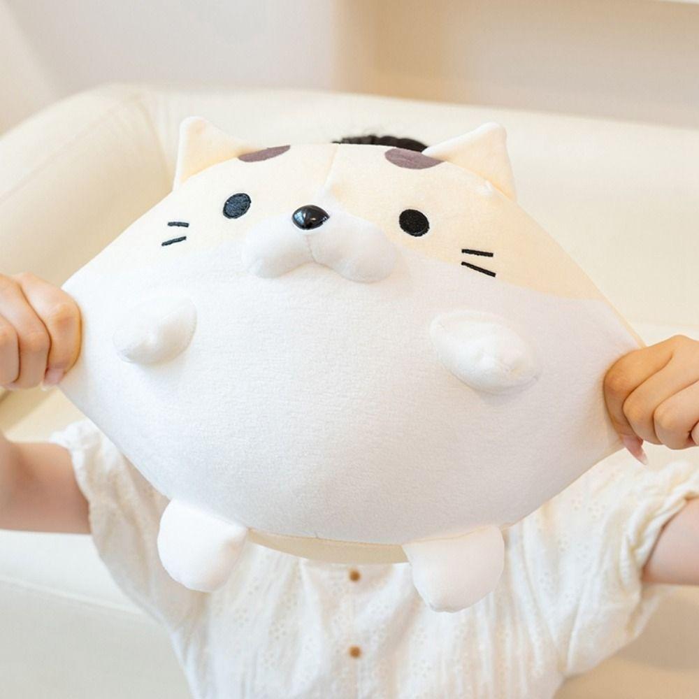 Face Down Kitten Ball Table Rest Pillow Cat Circular Kitten Ball Plush Pillow  Workplace