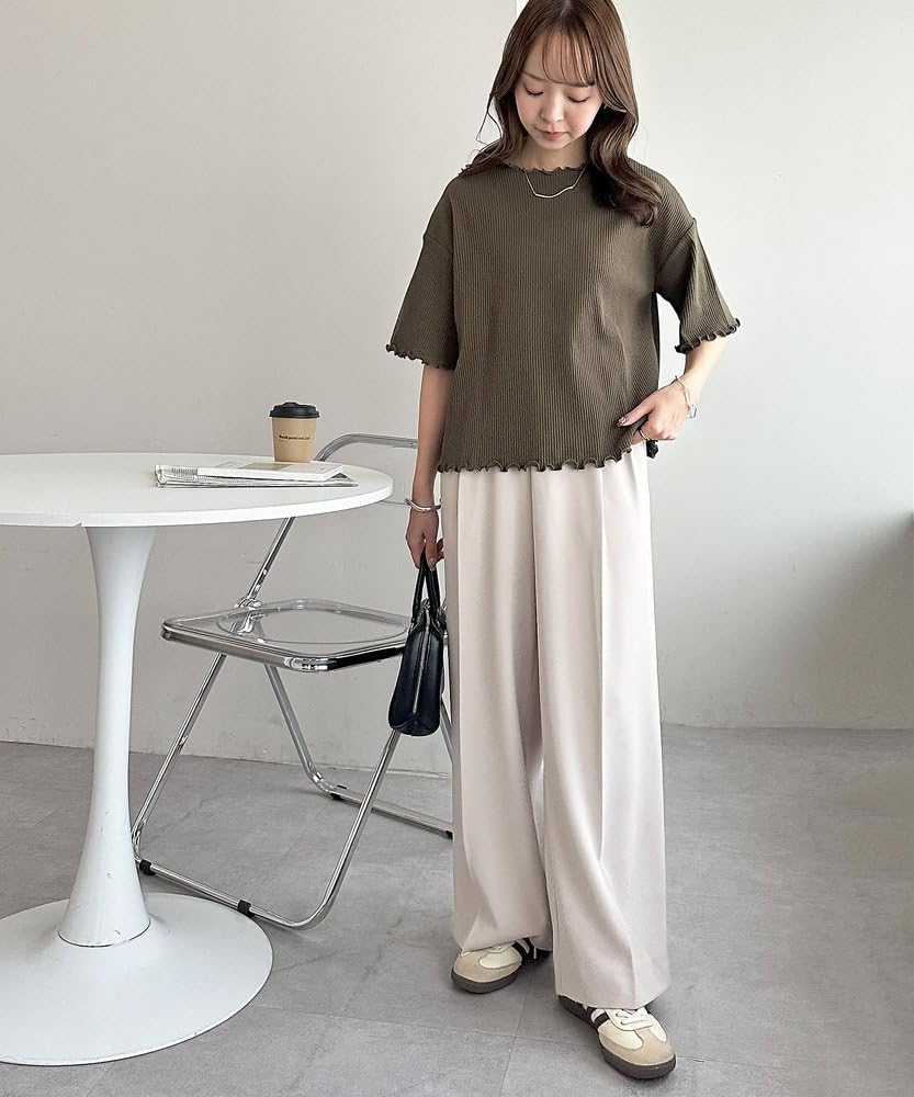 Color Available In 22 Ribbed Mellow Flare Sleeves DCZ1041406A0017 M Khaki [Discoat] [New Added! / Colors] 5/8 <WEB Exclusive>