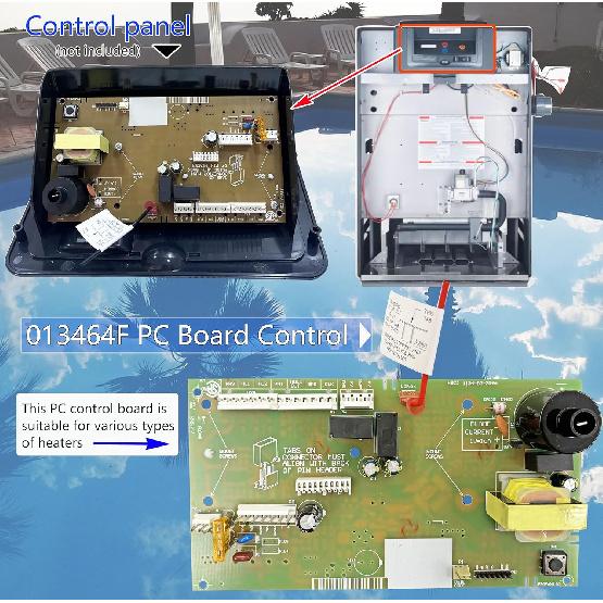 2025 New  Factory Certified 013464F for OEM 013464F PC Board Control for Temperature Replacement for Raypak Digital Gas Heater Model 185B, 265B,