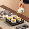 Ru kiln Kung Fu tea set, household new open-piece teapot, tea tray, office, high-end tea making and drinking tea set