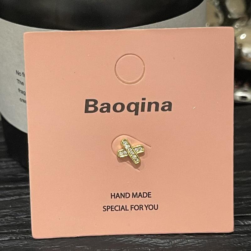 Pink Card Baoqina Flat Threaded Cartilage Stud: Trendy Cross-border Hot-Selling Piercing Jewelry
