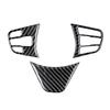 3Pcs Carbon Fiber Interior Steering Wheel Cover Trim For BMW X1 F48 2016-2018