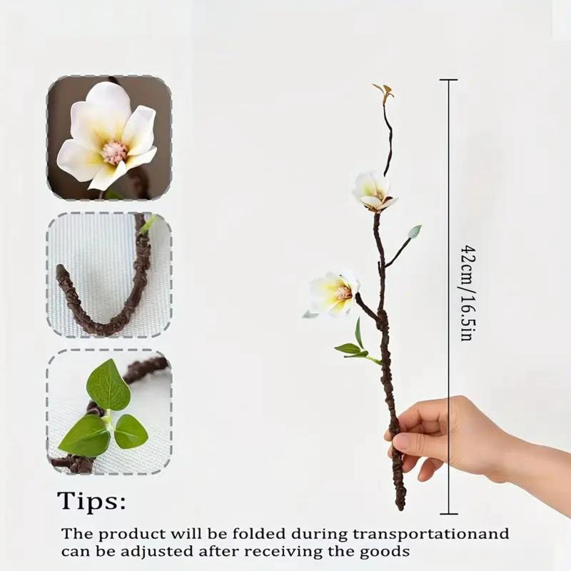 1/2/3pcs Artificial Magnolia Flowers-Perfect for Home,Hotel,Restaurant,Bar,Garden,and Balcony Decor|Ideal Valentine'S Day Gift