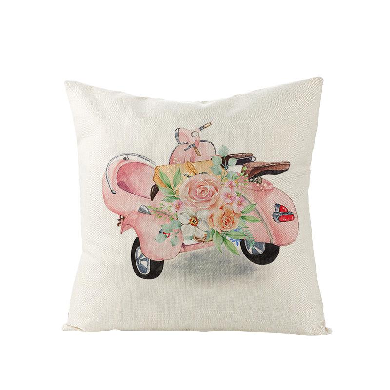 Nový jarní motiv lněný povlak na polštář domov pohovka povlak na polštář pastorální povlak na polštář