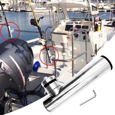 Stainless Steel Fishing Rod Holder with Wrench Adjustable Heavy Duty Metal Fishing Pole Support Stand Raft Boat Fishing Accessories