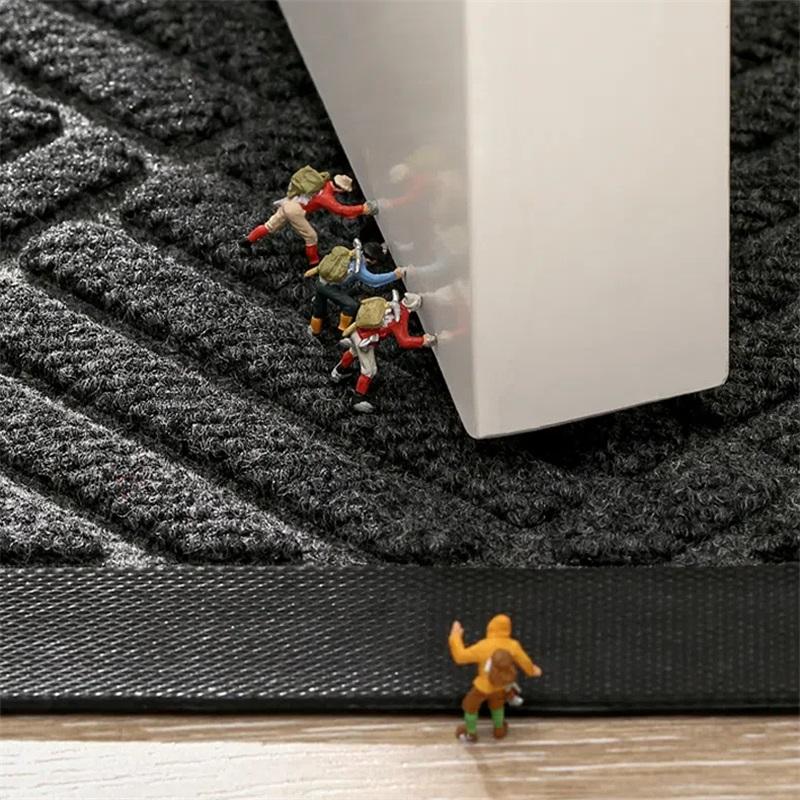Non-slip Indoor Doormat Rubber Mat Scraper Dustproof Dirt Resistant Home Essential Durable Rubber Mat