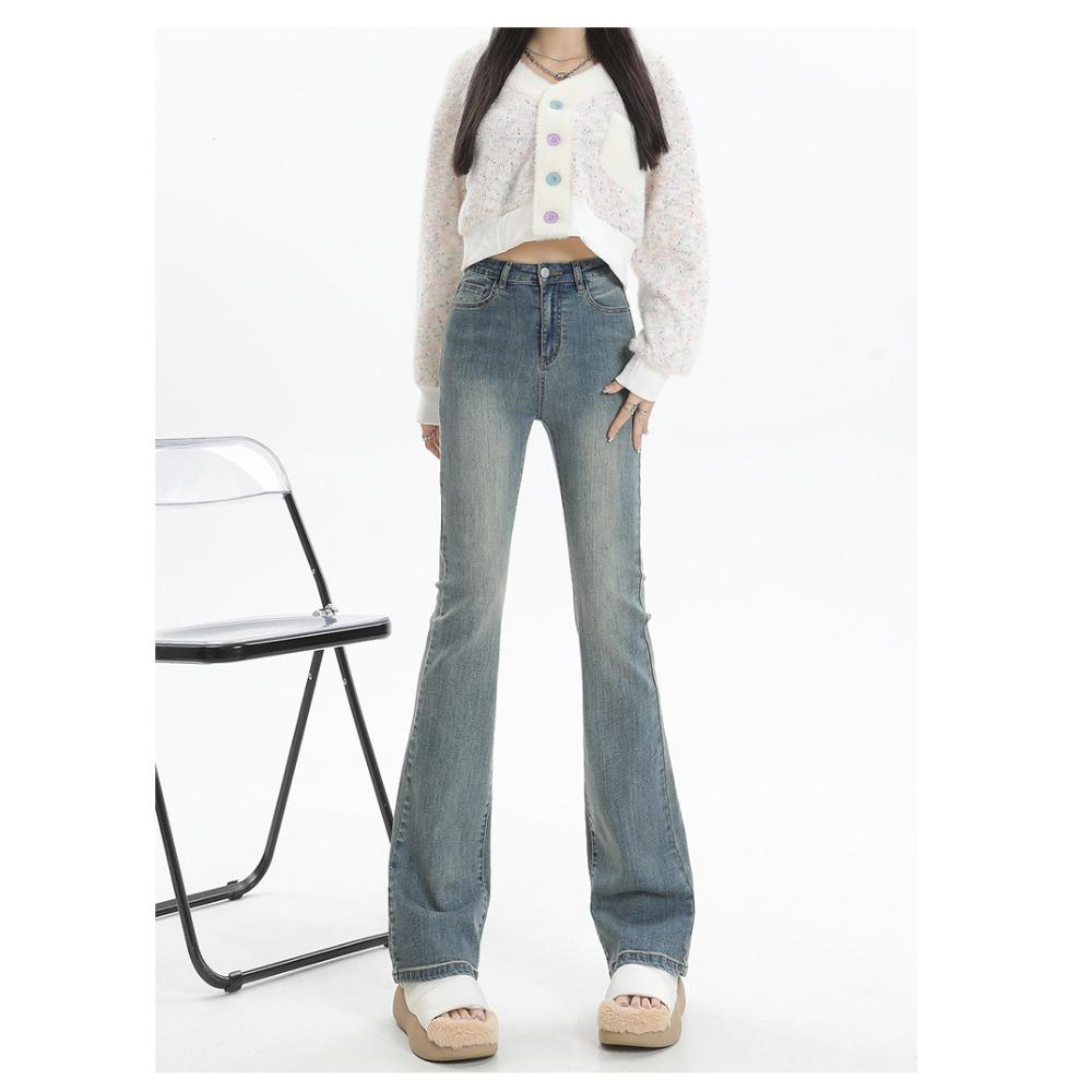 Spring High Waist Slim Stretch Retro Flared Pants