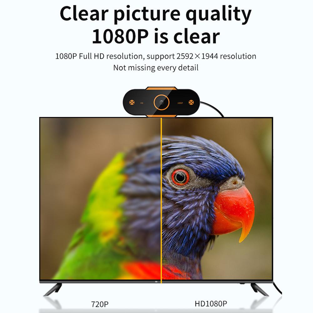 4K-480P HD Webcam Camera Auto Focus Webcam CMOS USB Computer PC Camera with Mic for Video Calling Network Teaching Office Meeting