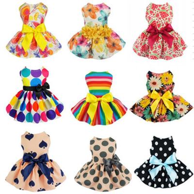 Cute Flower Pet Dress for Dogs Cats Cozy Summer Puppy Skirt Pet Dress Sundress Princess Party Small Dog Skirt Outfit Dog Clothes