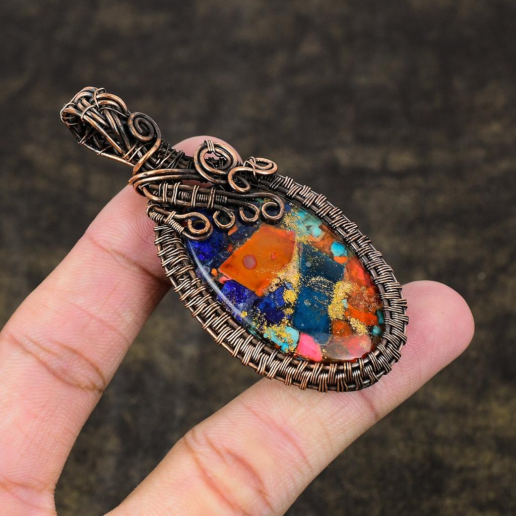 Spiny Oyster Handmade Copper Wire Wrap Jewelry Pendant 2.99 T1P84