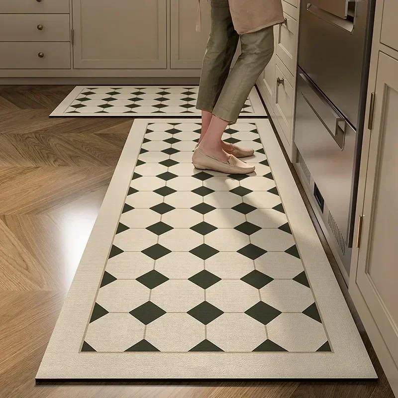 Long Rug for Kitchen Carpet Waterproof Pvc Floor Mat Leather Oil-proof Non-slip Area Rugs Home Decor Foot Mats Alfombra Cocina